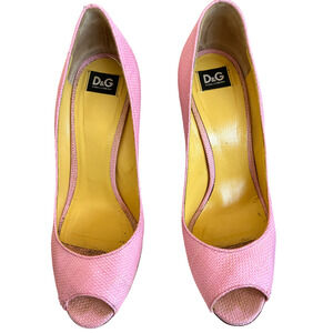 Spinata Stuoia Peep Toe Pumps - Pink